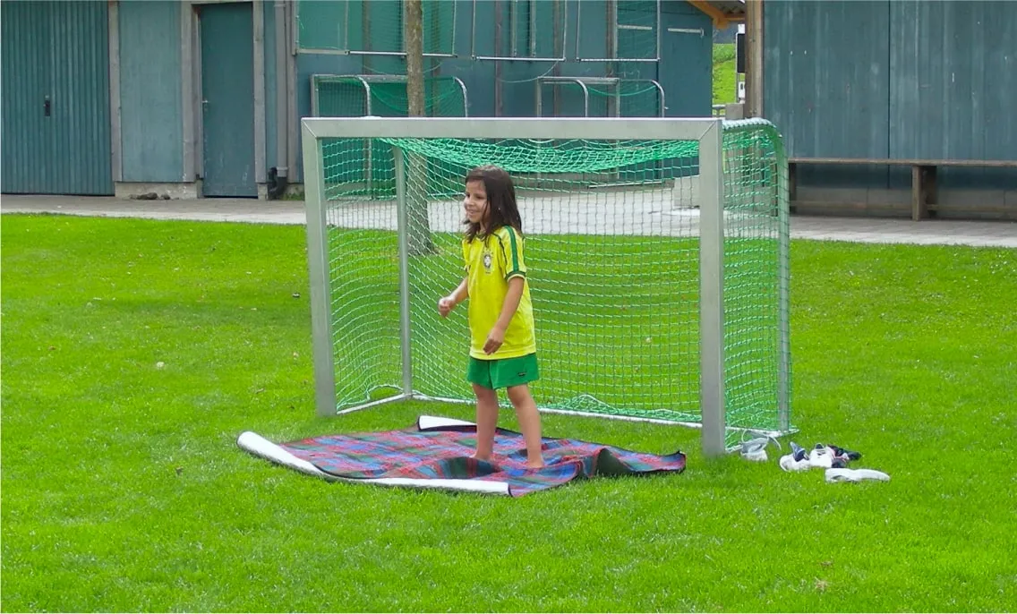 Little Chiara as goalkeeper